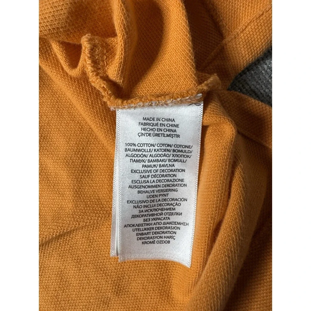 Polo Ralph Lauren Men's Med. Orange Polo Shirt Blue Emblem Short Sleeve Classic